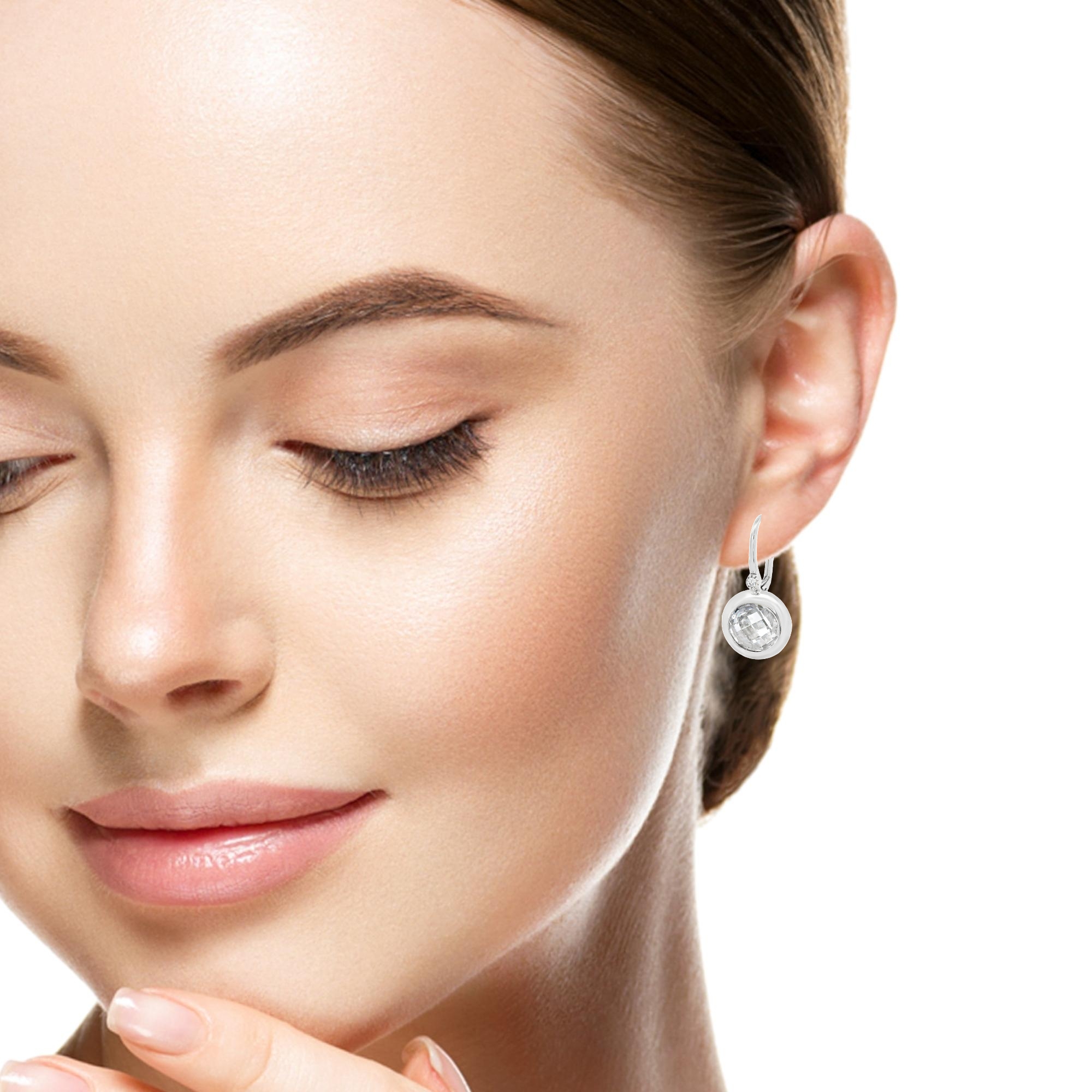 Висящи Обици бяло злато ALISA