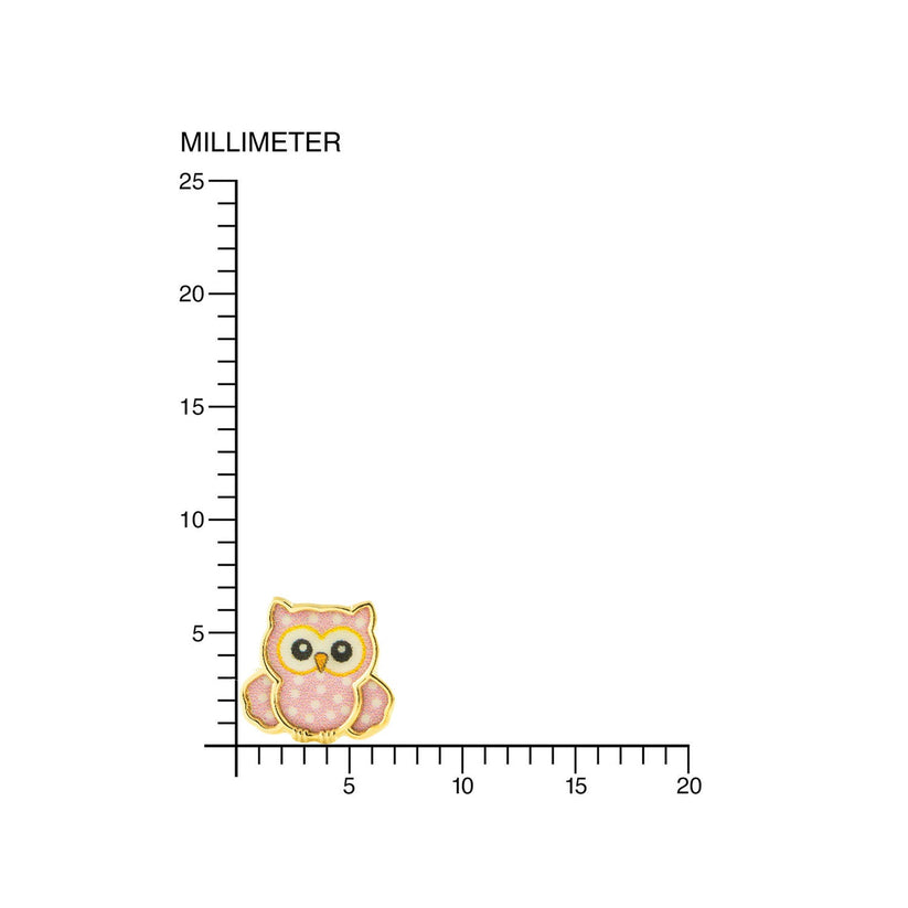 Детски златни обици  owl