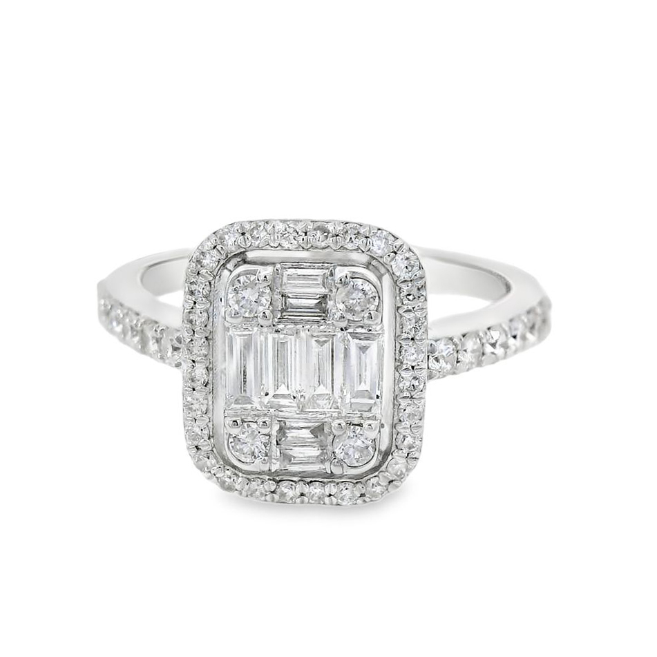 Диамантен пръстен бяло злато Loren