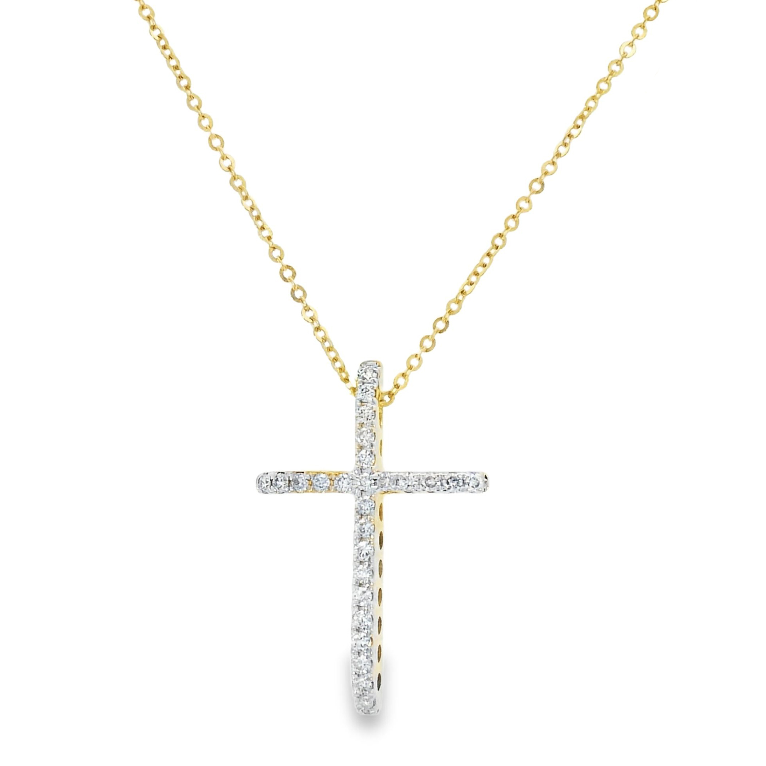 Жълто злато кръст с диаманти JESSIKA