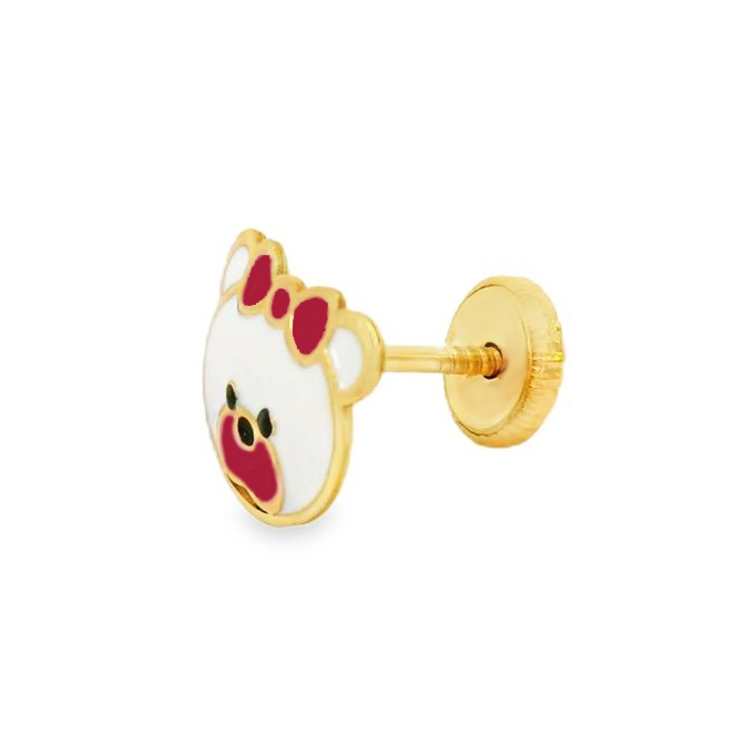 Златни обици с виуслка red bear