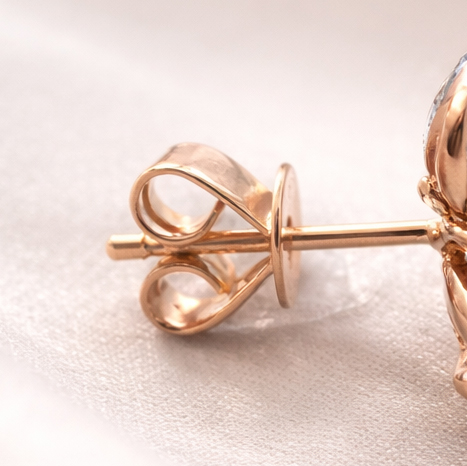 Диамантени обеци розово злато Jaklin