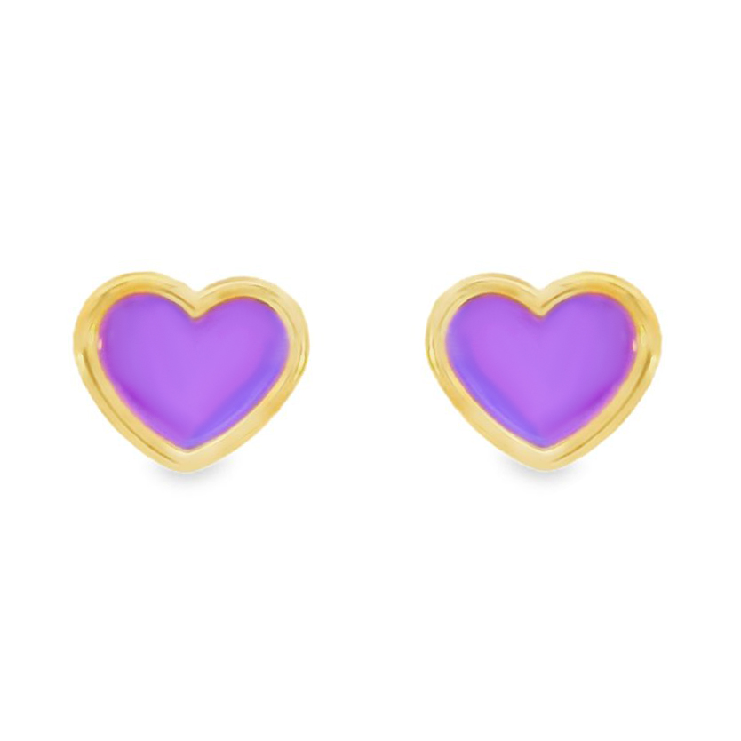 Златни обици purple heart