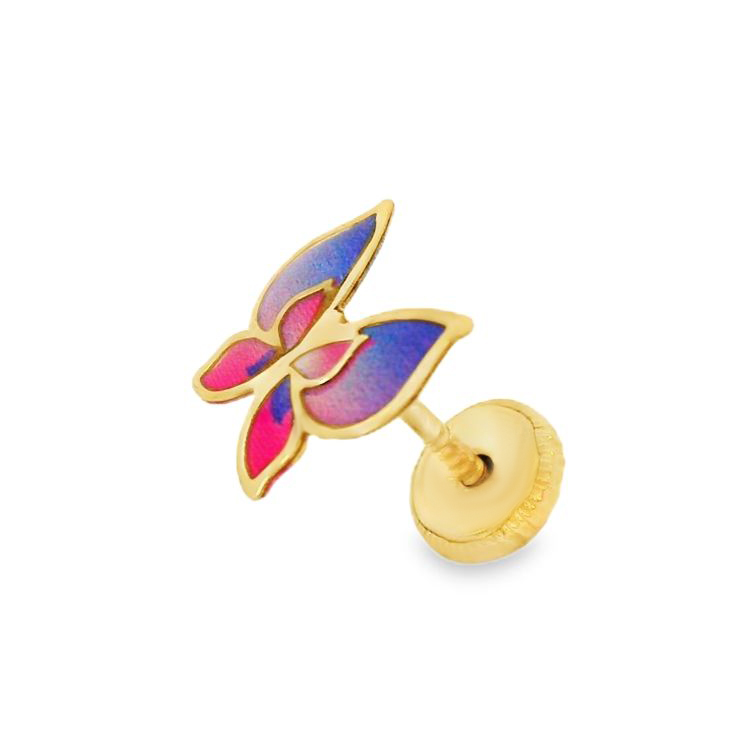 Обеци жълто злато пеперуди andjela