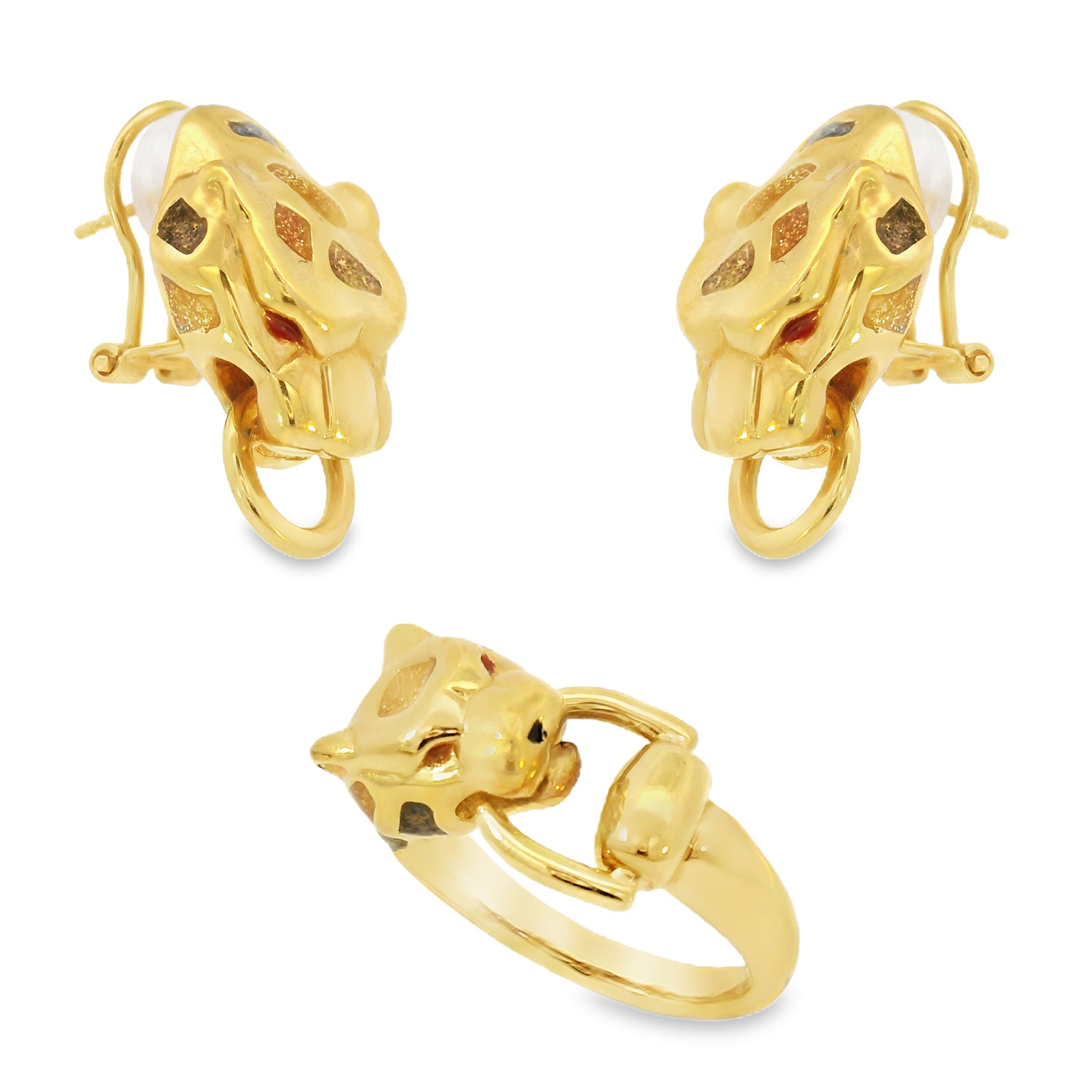 Пръстен жълто злато Panther