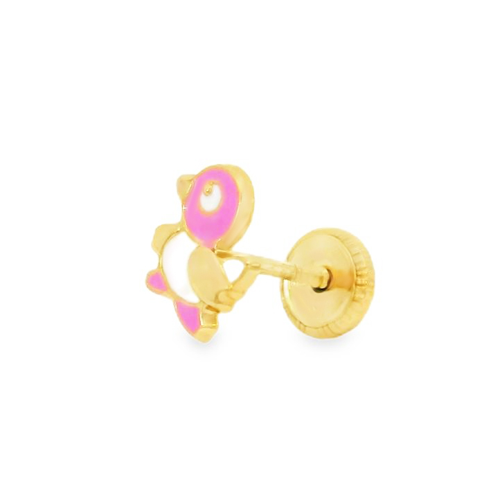 Обици жълто злато pink ducklings