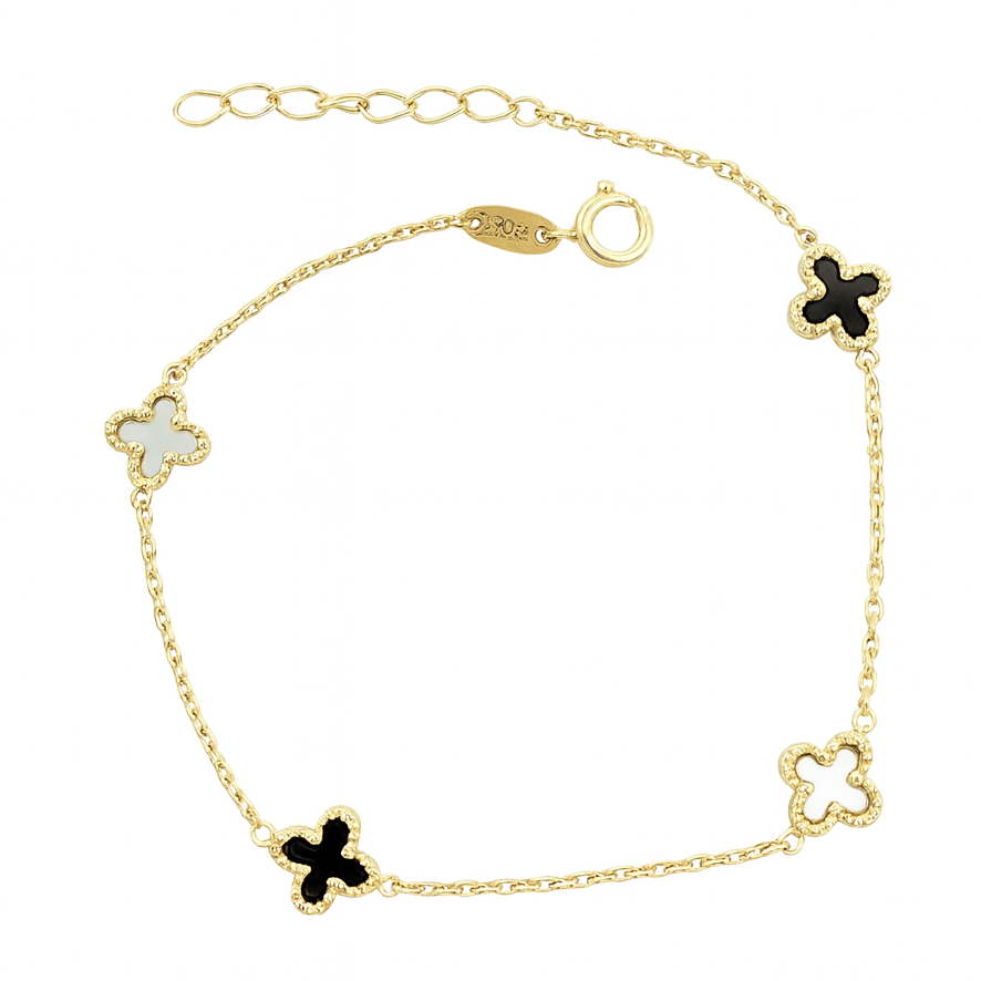 Златна гривна clover  с две лица