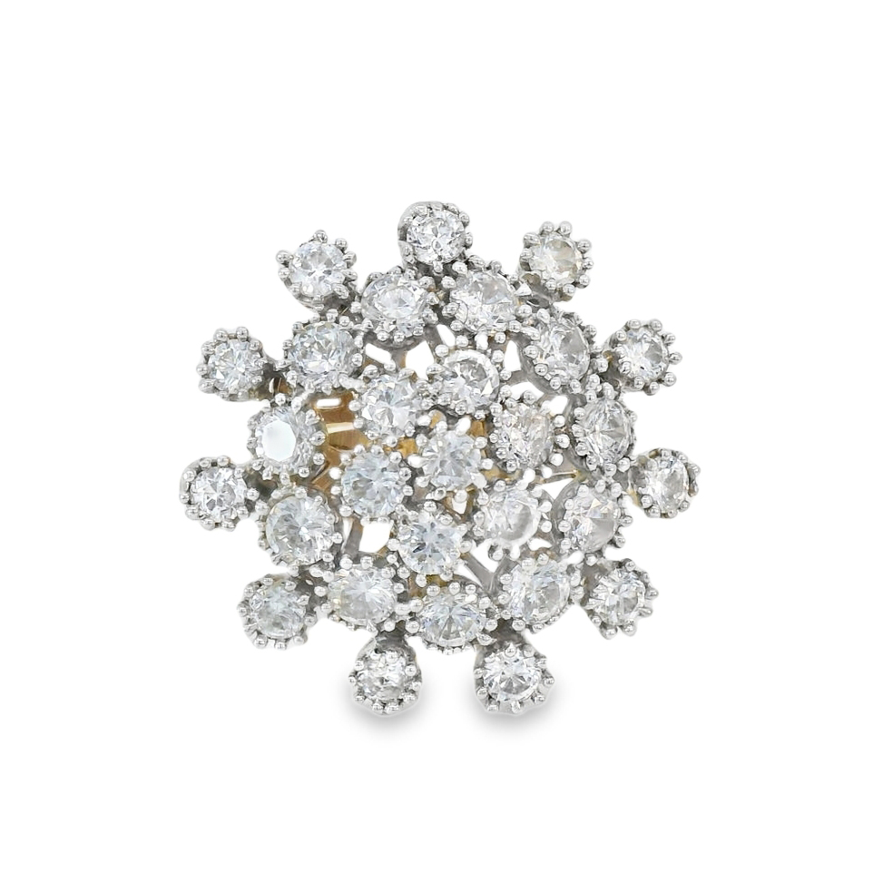 Златен пръстен с камъни циркон