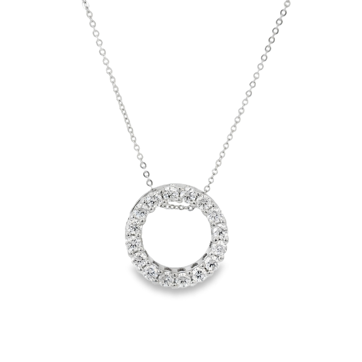 Колие с диамантена кръгла висулка