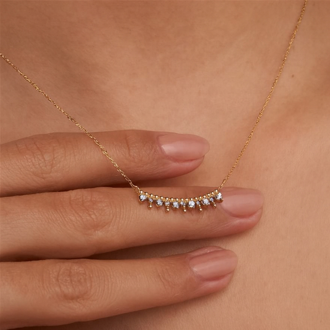 Златно колие с камъни циркон GLORIA