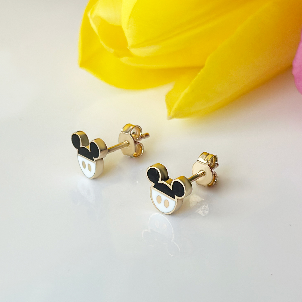 Детски златни обици Mickey