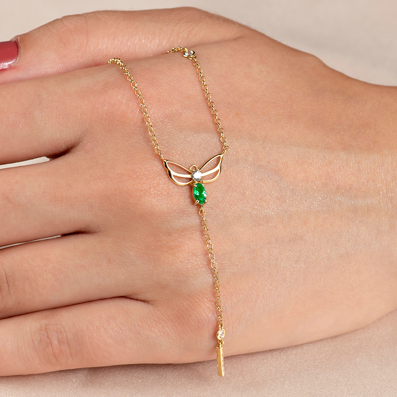 Колие жълто злато тип чокър Green