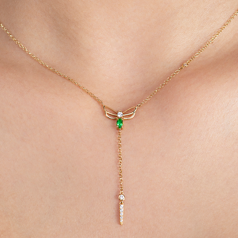 Колие жълто злато тип чокър Green