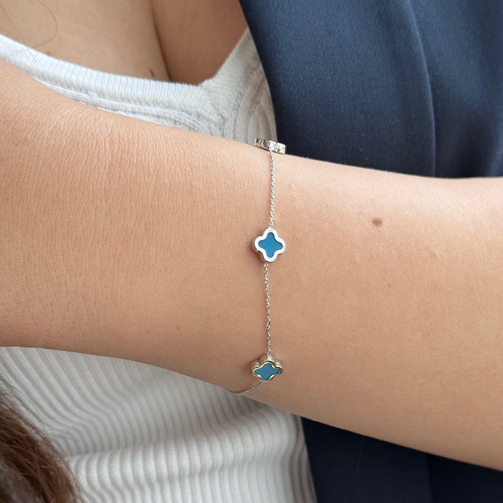 Златна гривна с детелина Clover