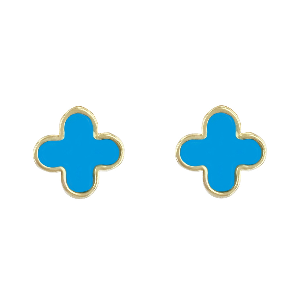 Златни обеци детелини Clover