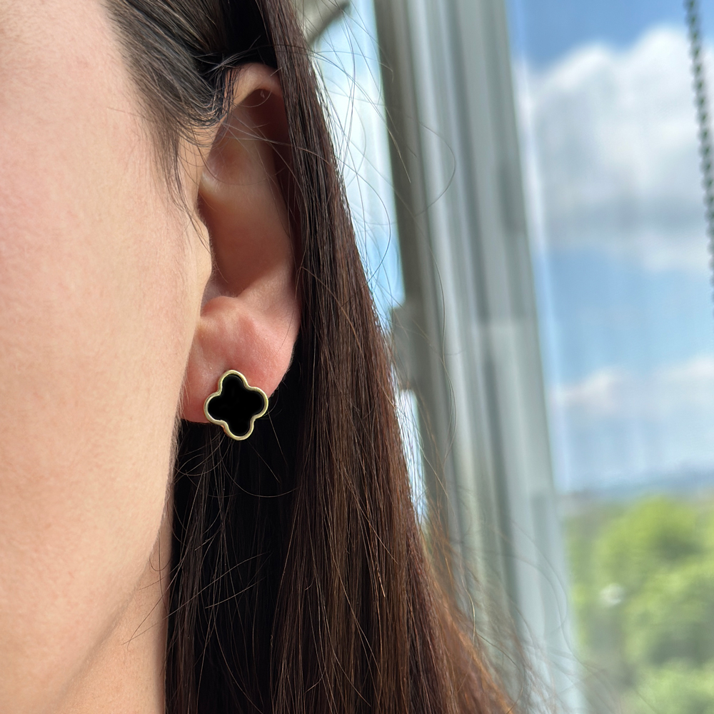Златни обеци детелини Clover