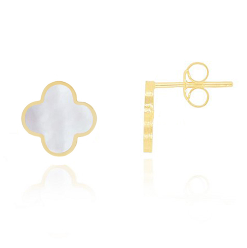 Златни обеци детелини Clover