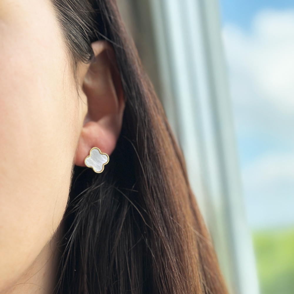 Златни обеци детелини Clover