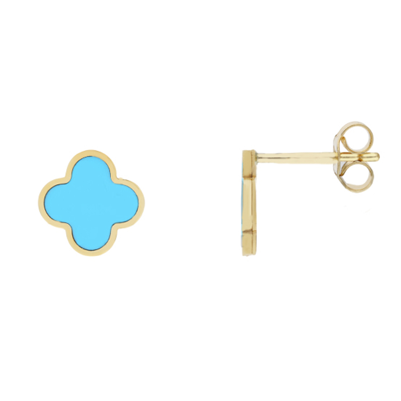 Златни обеци детелини Clover