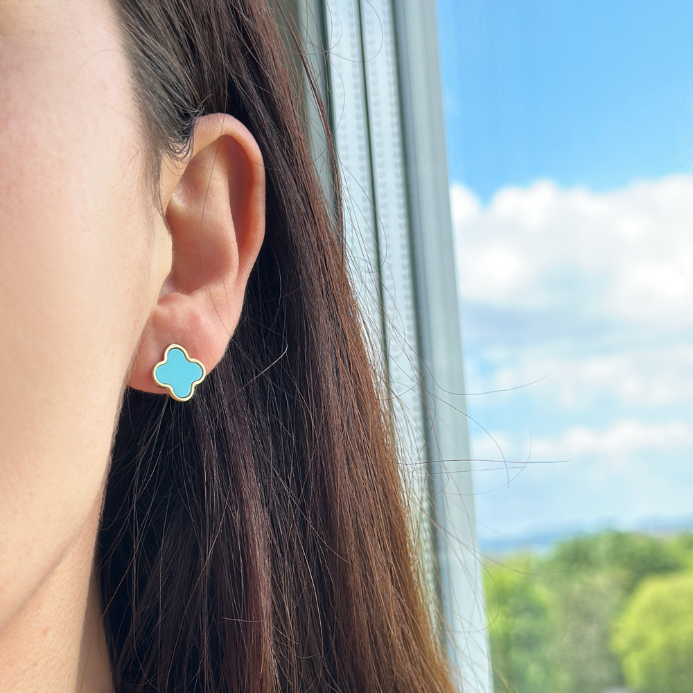 Златни обеци детелини Clover