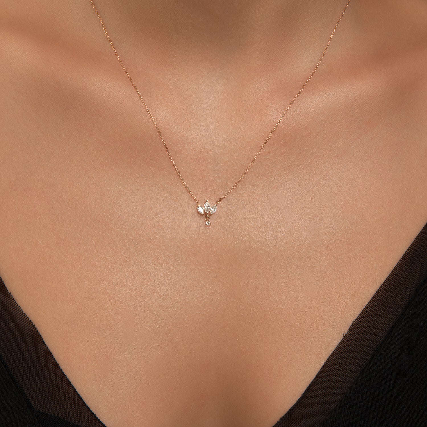 Розово злато колие Stefani