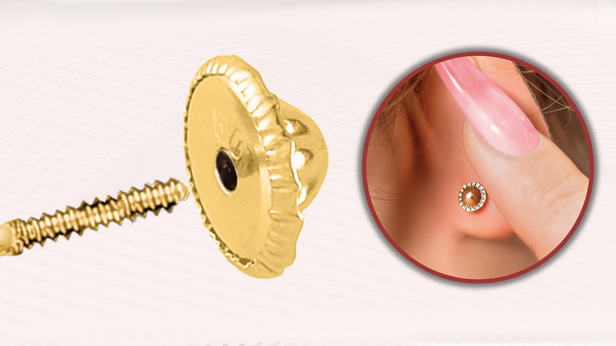 Златни обици малка звезда с перла