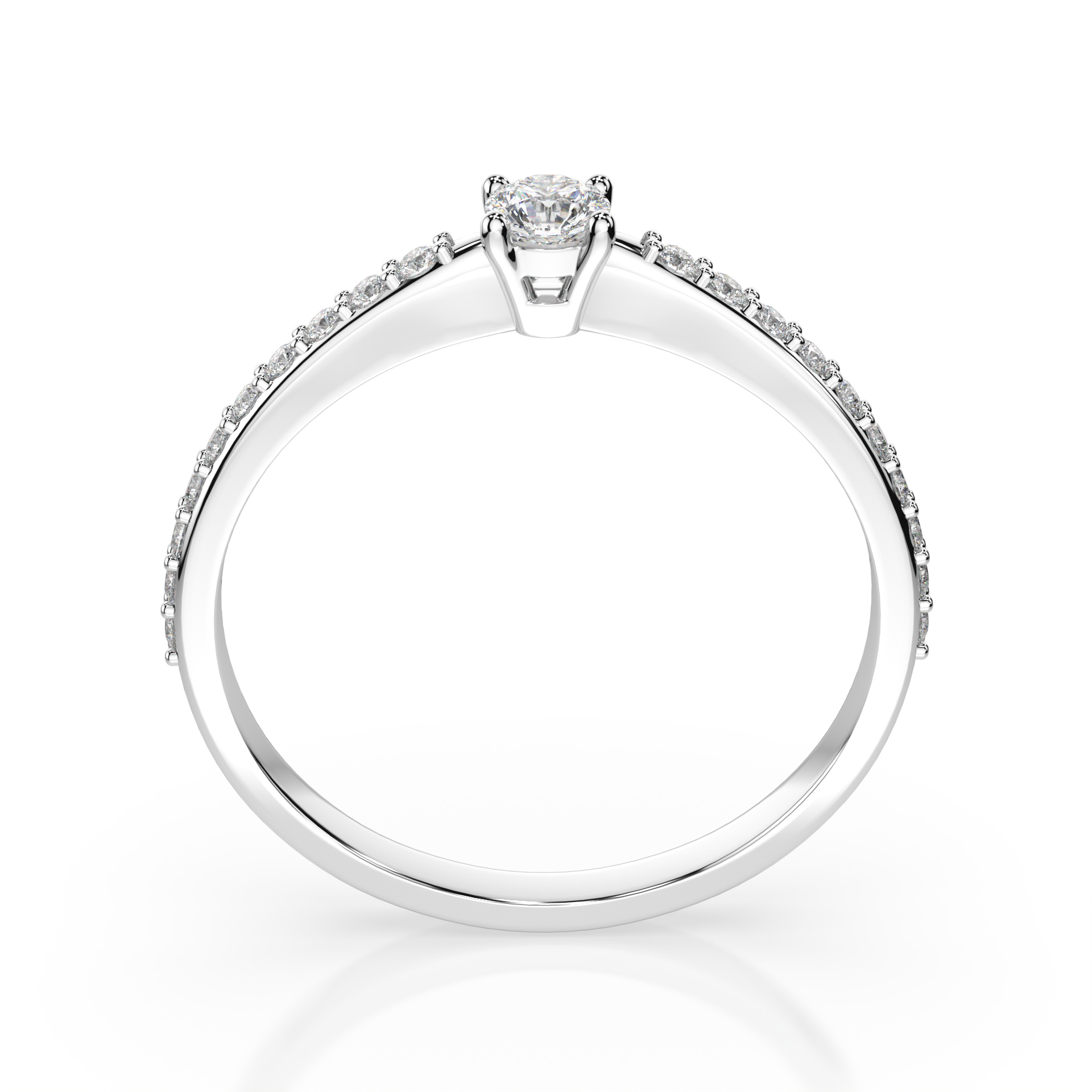 Диамантен пръстен от бяло злато ELI