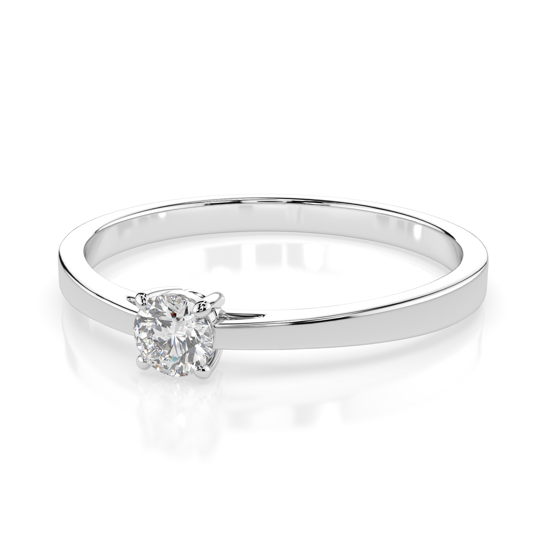 Диамантен пръстен от бяло злато Larisa