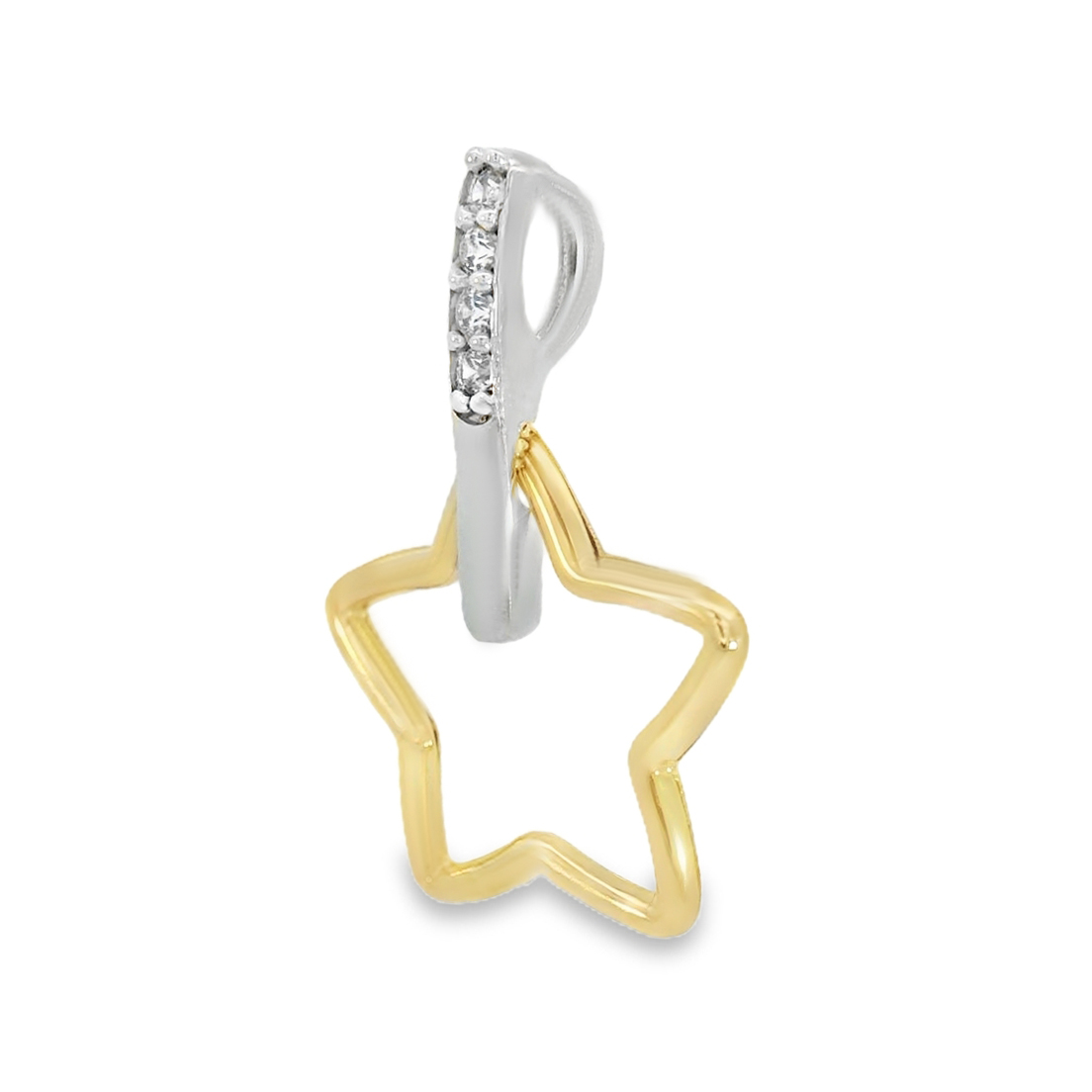 Златна висулка звезда с цирконии