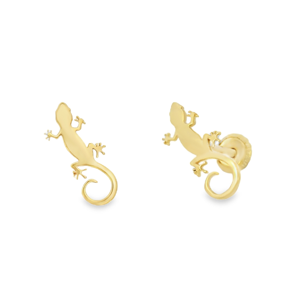 Златни обеци гущер