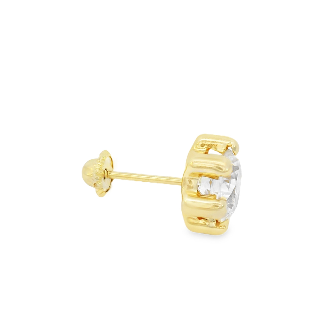 Златни обици с един камък Nikol