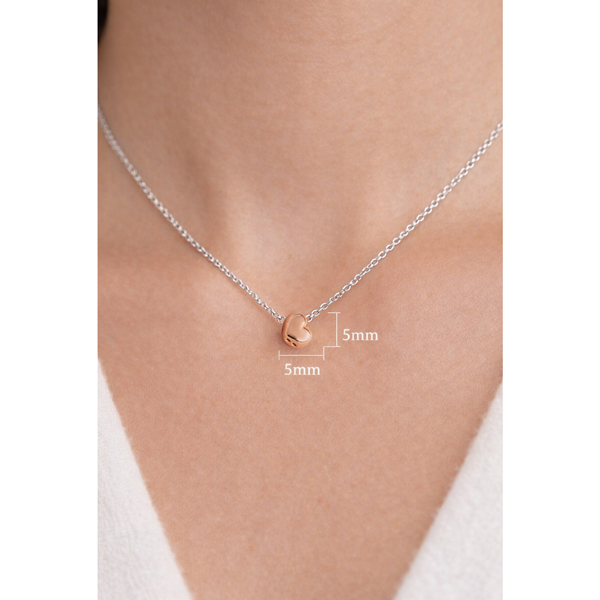 Златно колие с розово сърце Monika