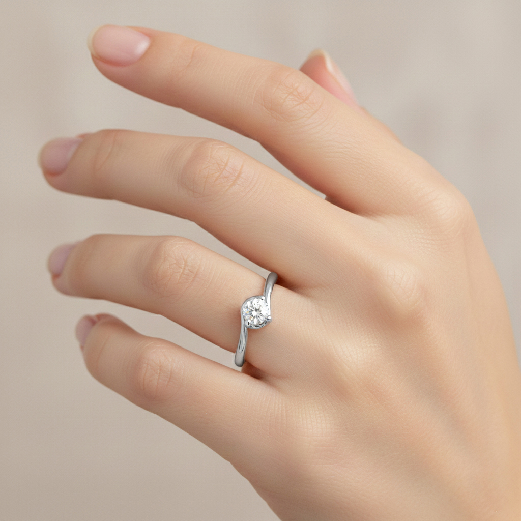 Годежен пръстен бяло злато Klara