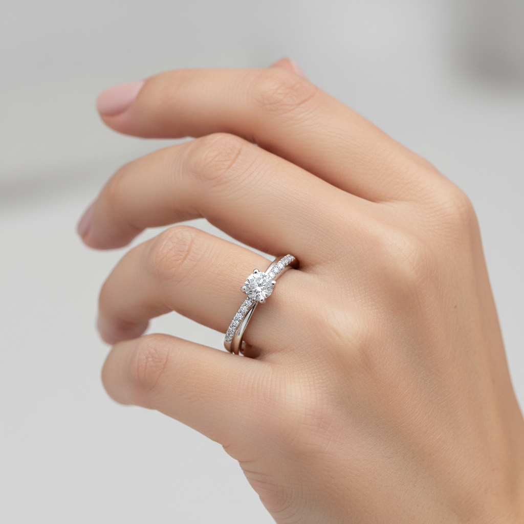 Годежен пръстен бяло злато IREN