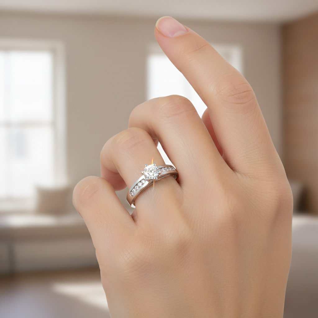 Годежен пръстен бяло злато Francheska