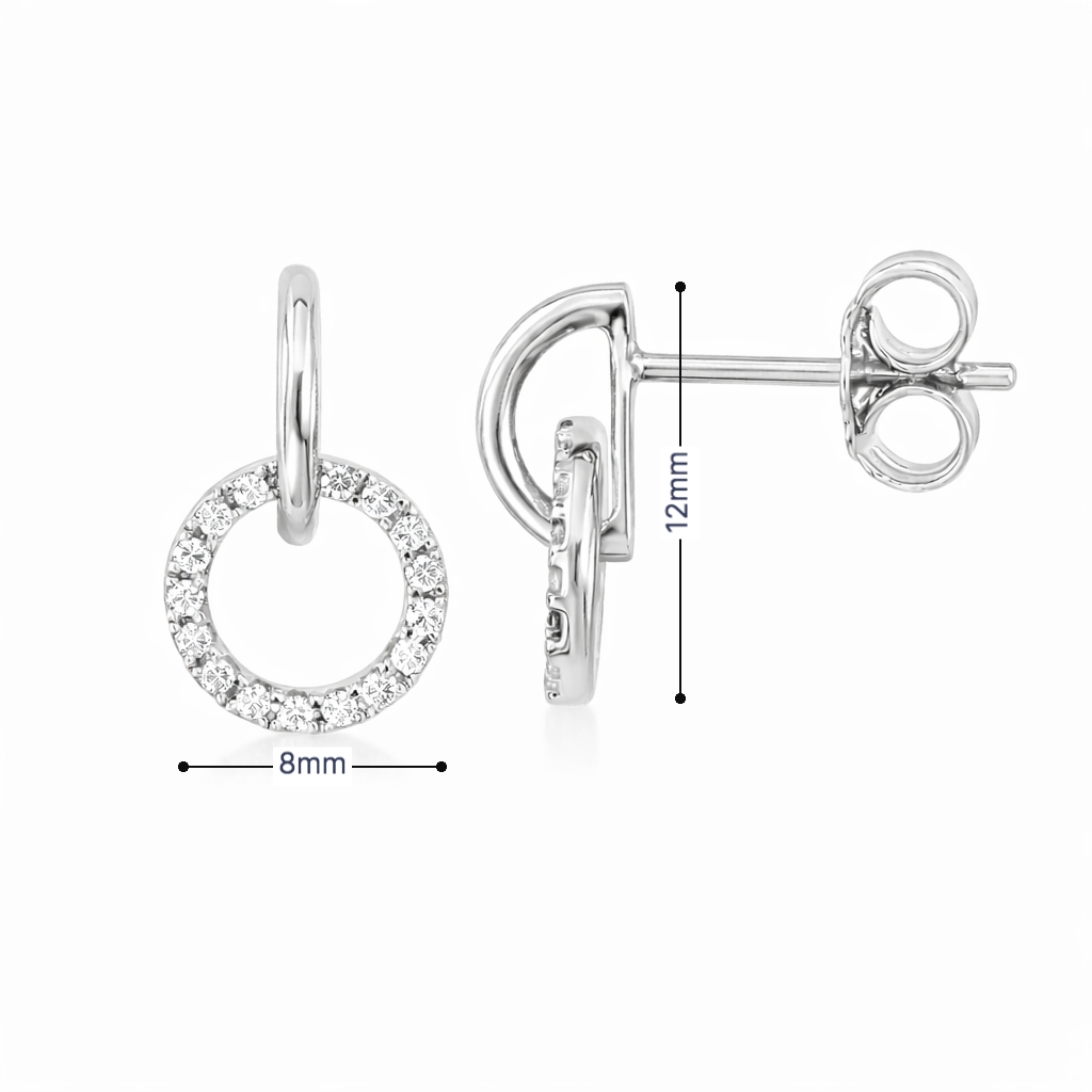 Златни обици на винт Double Circle