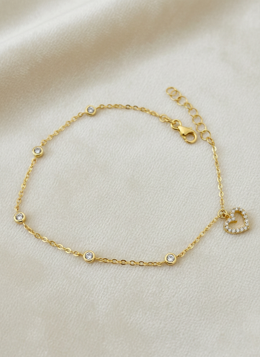 Жълто злато гривна със сърце Stefani