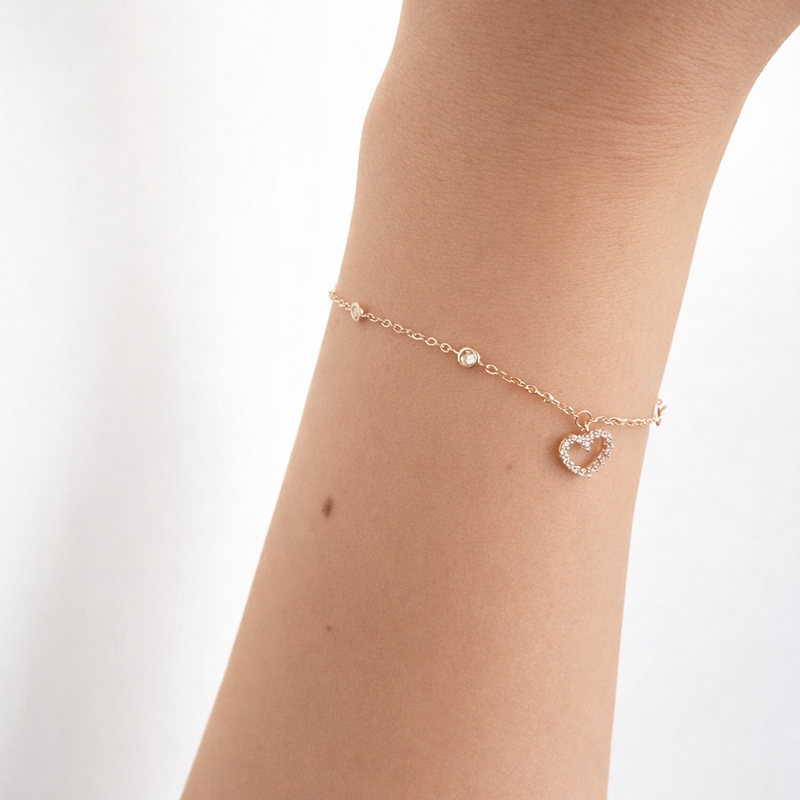 Жълто злато гривна със сърце Stefani