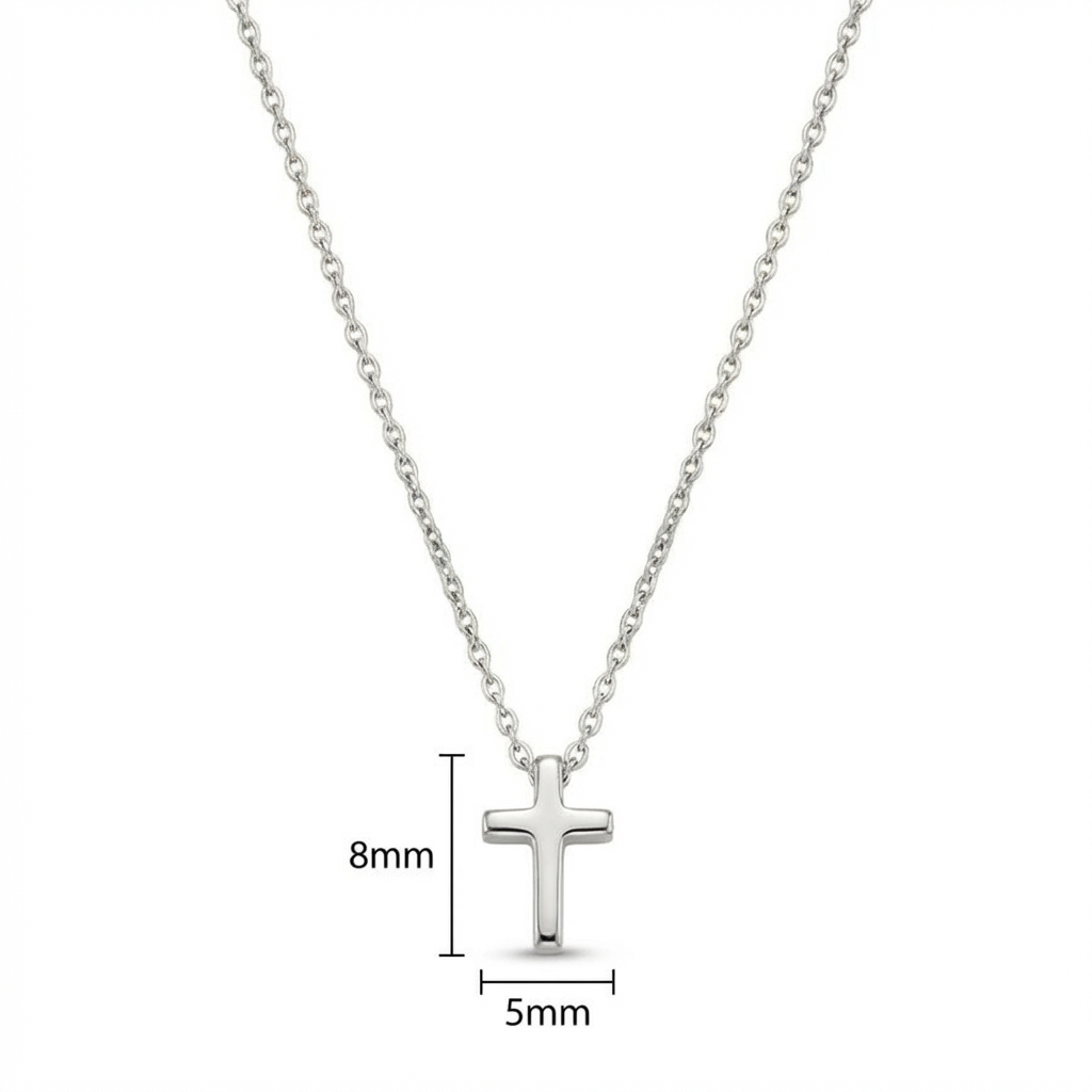 Златно синджирче с кръст бяло злато